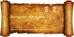 Bergner Koridon névjegykártya
